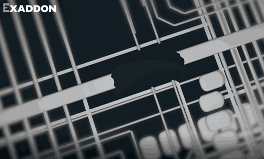 A schematic view of a microchip with an open line defect.